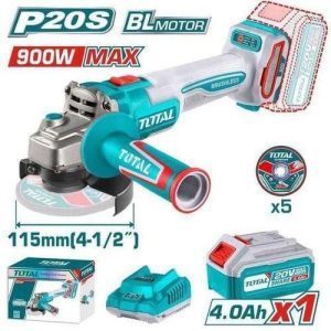 TOTAL TAGLI261521 Cordless angle grinder 900W 20v