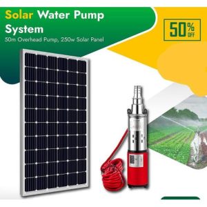 Maxmech 24V 50M Lift Deep Well Pump Submersible Solar Powered Water Pump +FREE 250W SOLAR PANEL